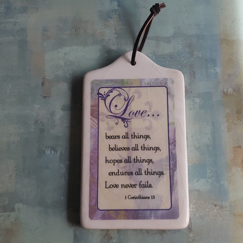 Ceramic Christian Love Plaque
